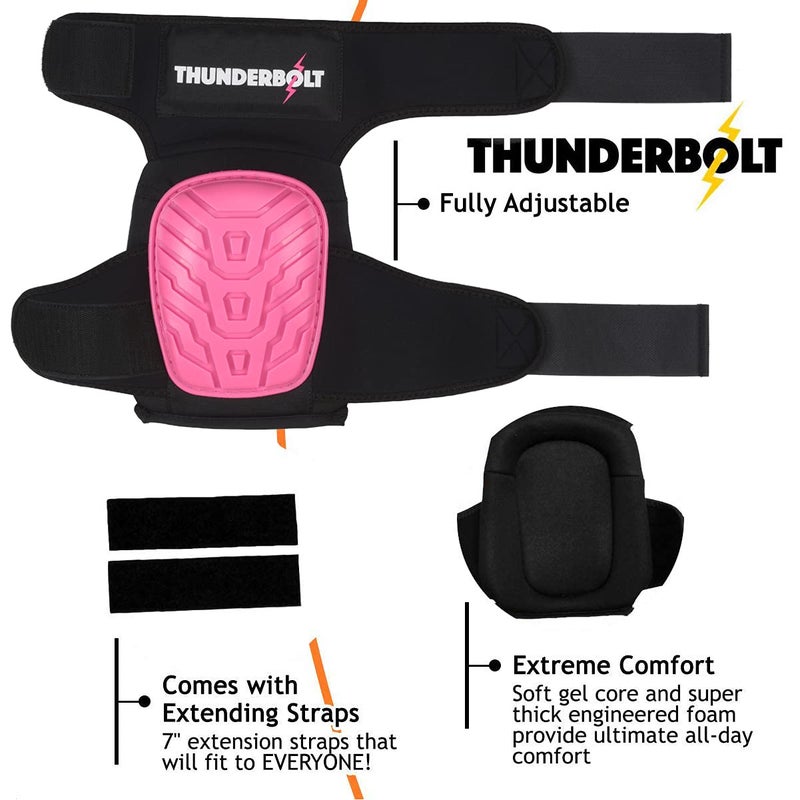 Thunderbolt Knee Pads for Women for Work for Flooring, Gardening, Cleaning, Tile Work, with Comfortable Gel Cushion and Anti-Slip Straps - Image 3